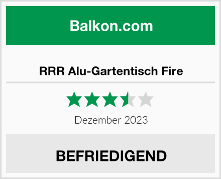  RRR Alu-Gartentisch Fire Test